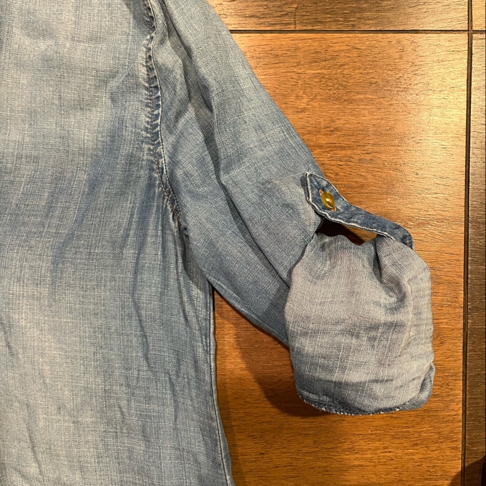 NWT Chelsea & Violet Light Wash Jean Dress with frayed hem Size S - Picture 9 of 14